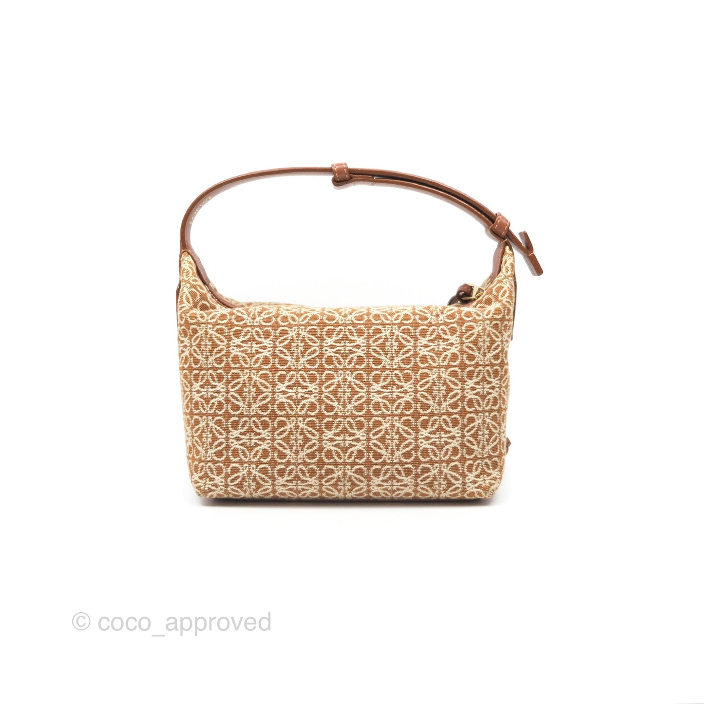 Loewe Small Cubi bag in Anagram Jacquard & Calfskin Tan Pecan
