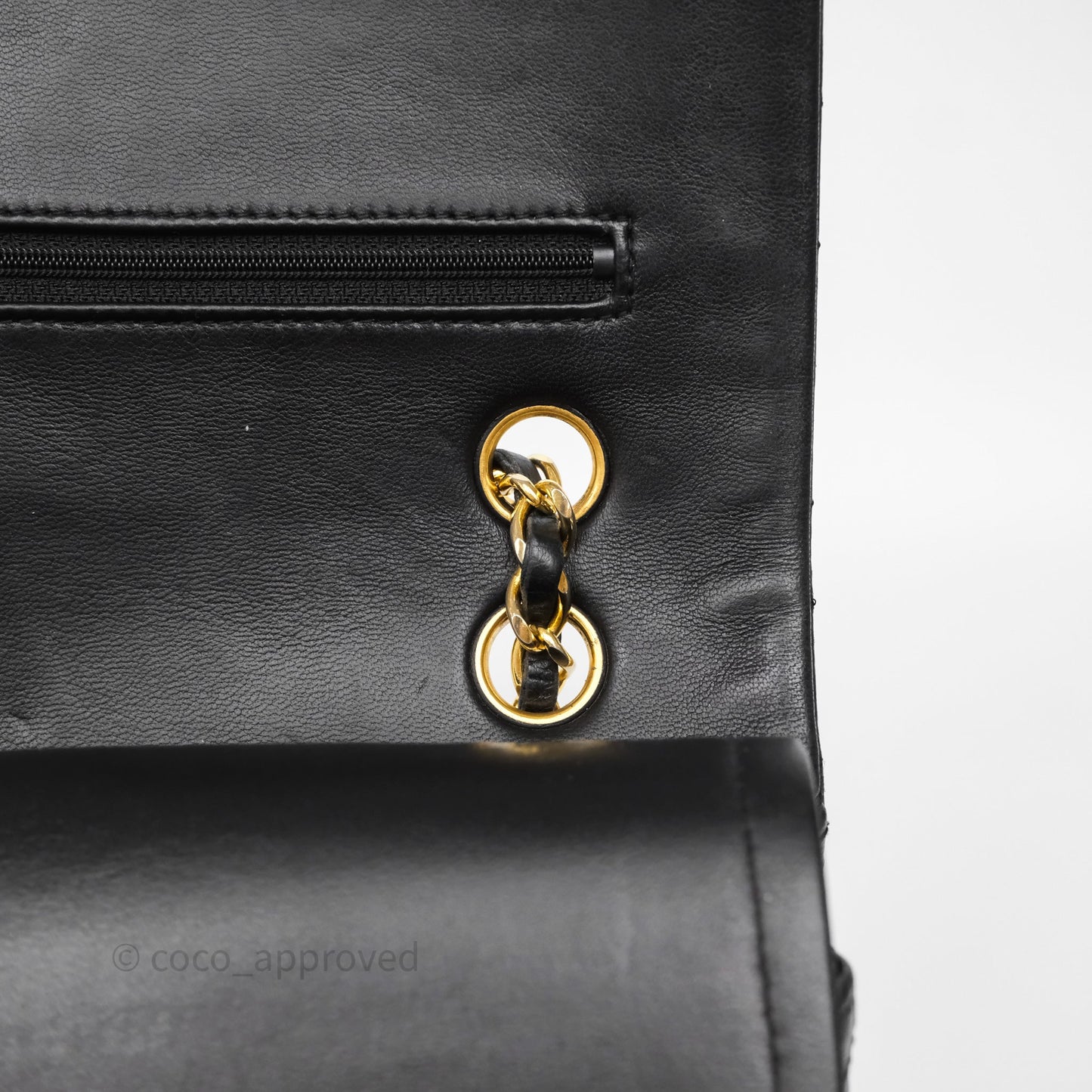 Chanel Vintage Medium Classic Flap Black Lambskin 24K Gold Hardware