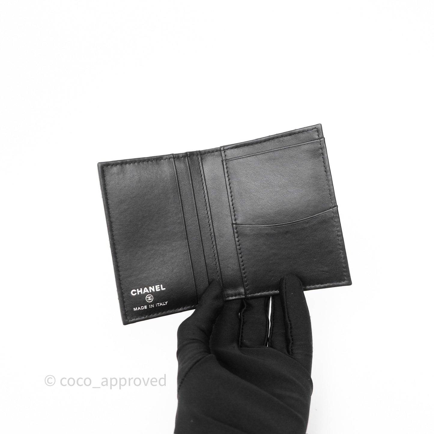 Chanel Card Holder Quilted So Black Calfskin 24P
