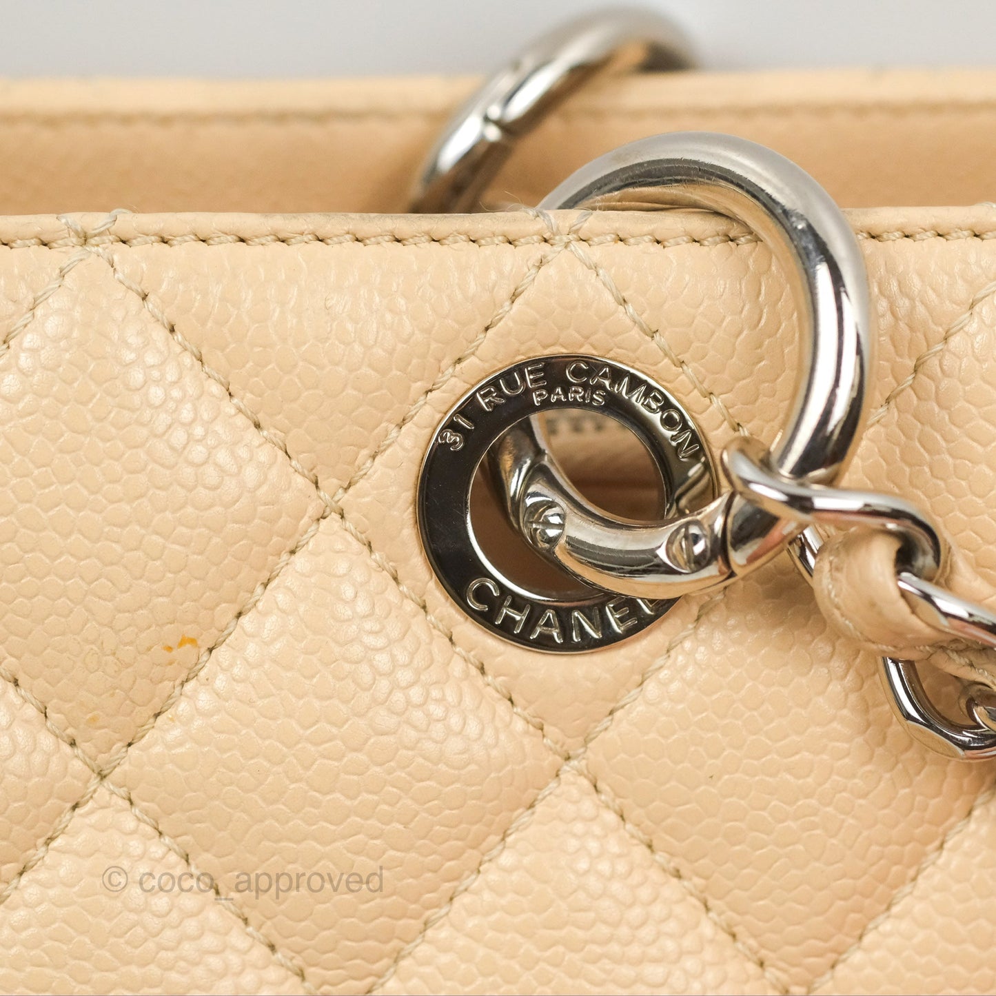 Chanel GST Beige Caviar Silver Hardware