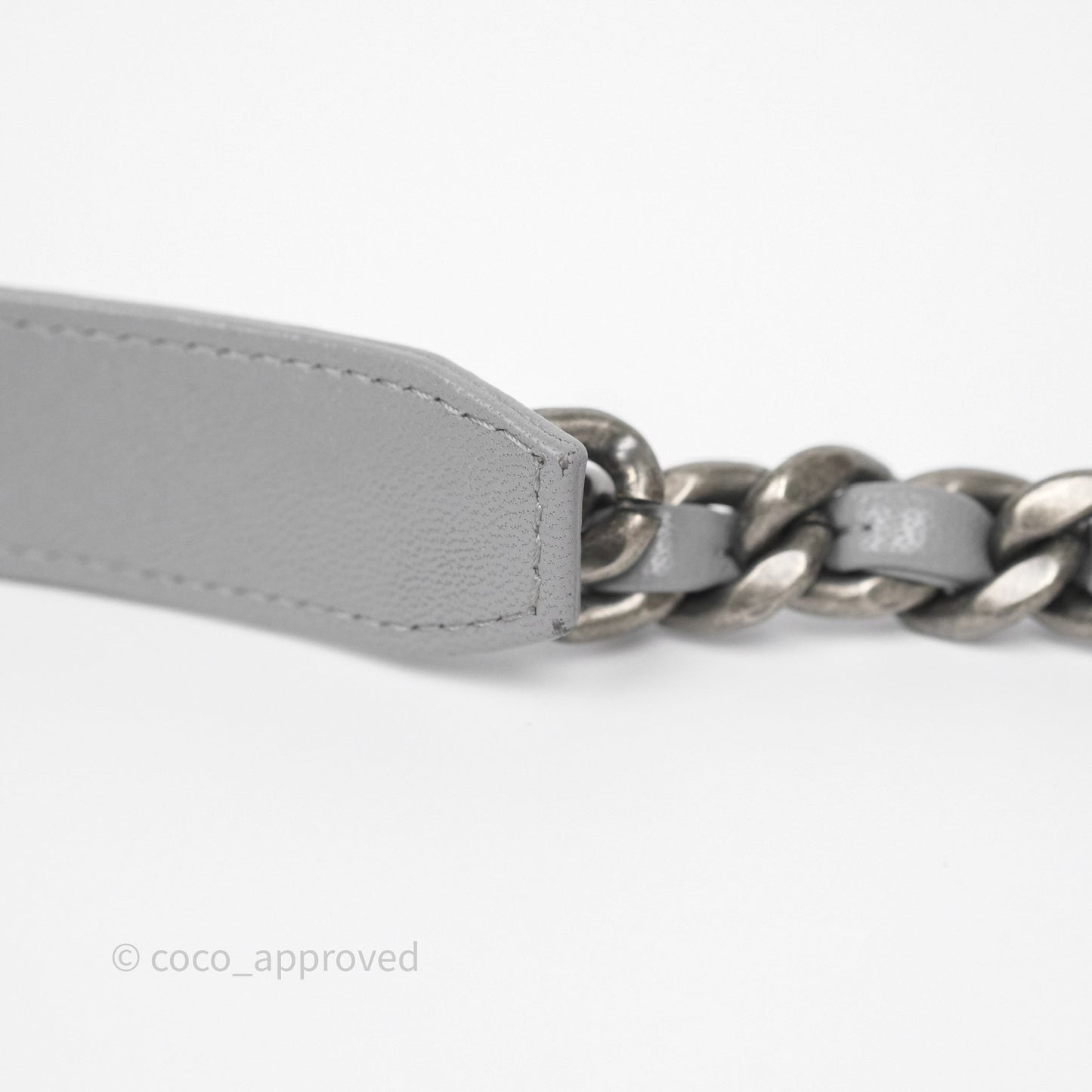 Chanel 19 Wallet on Chain WOC Grey Lambskin Mixed Hardware
