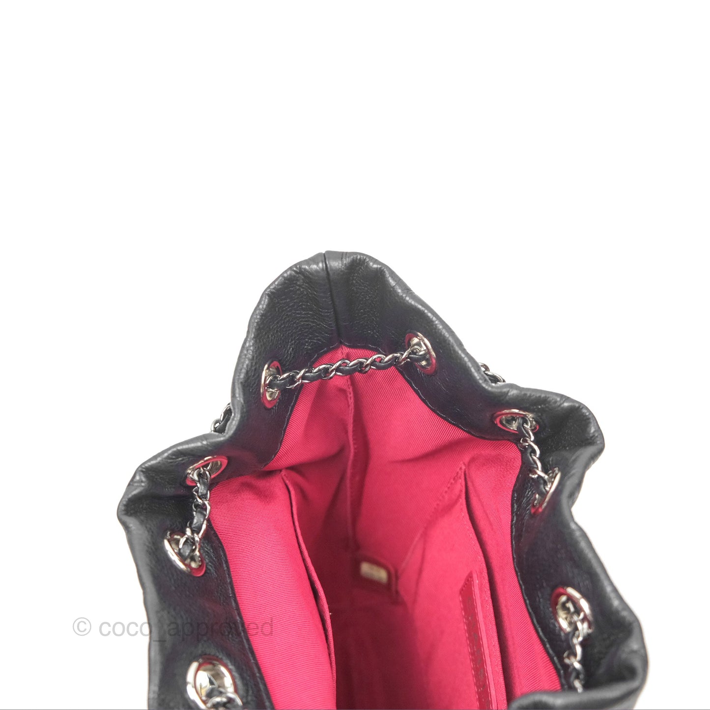 Chanel Small Gabrielle Drawstring Bucket Bag Black Aged Calfskin