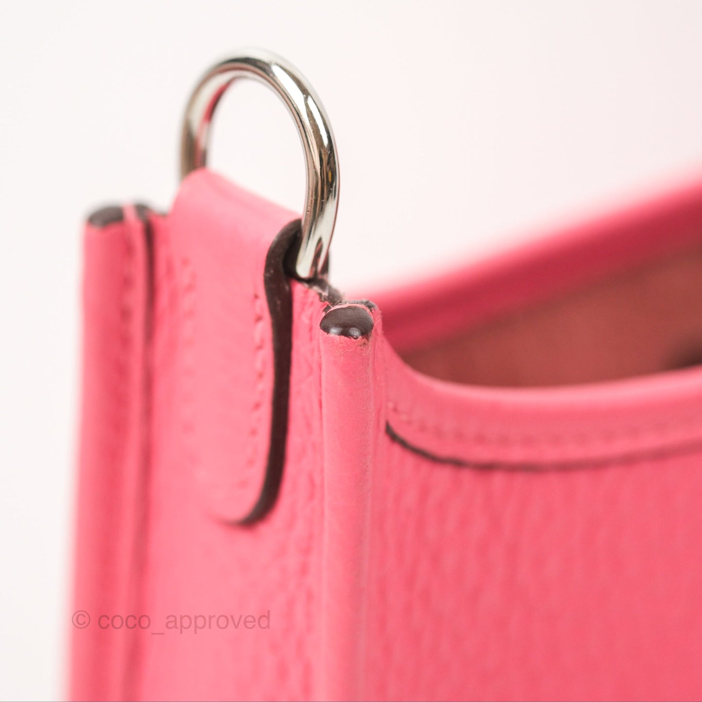 Hermès Mini Evelyne 16 Rose Azalee Clemence Palladium Hardware