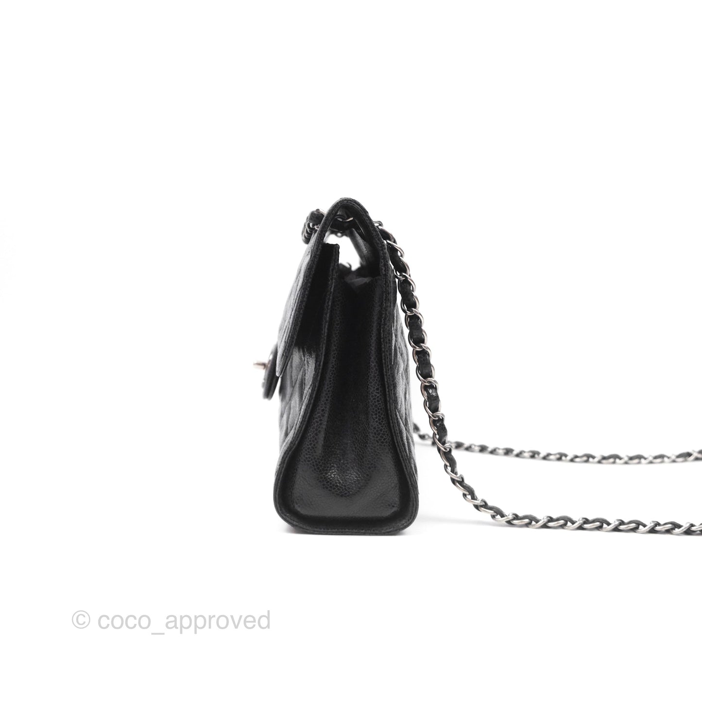 Chanel Quilted Single Flap Bag Soft Caviar Black Ruthenium Hardware