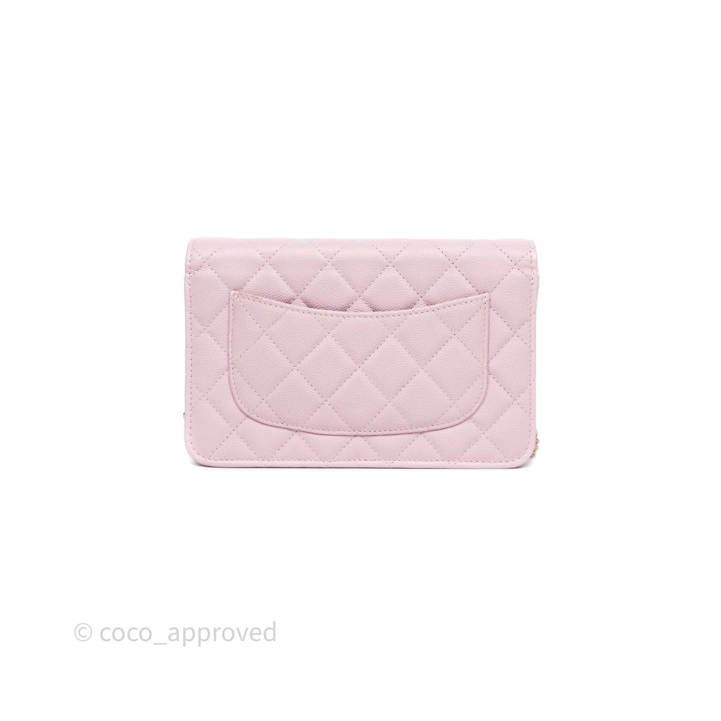 Chanel Classic Quilted Wallet On Chain WOC Pink Caviar Gold Hardware