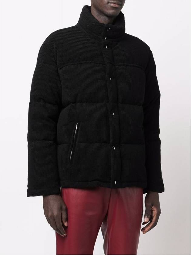 Luxury Saint Laurent Corduroy Down Padding Jacket Black