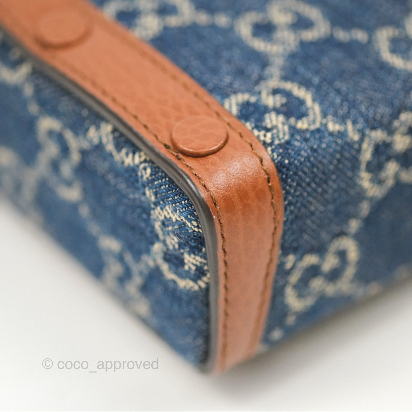 Gucci Horsebit 1955 Mini Bag GG Denim/ Brown Leather