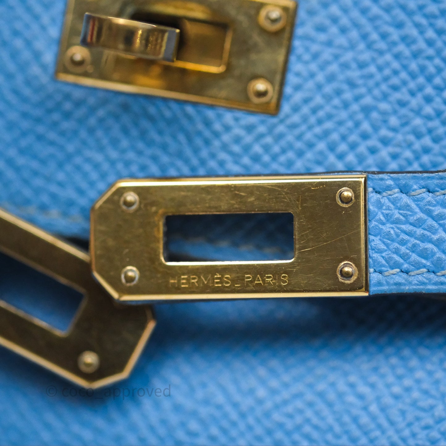 Hermès Kelly Depliant Wallet Blue Epsom Gold Hardware