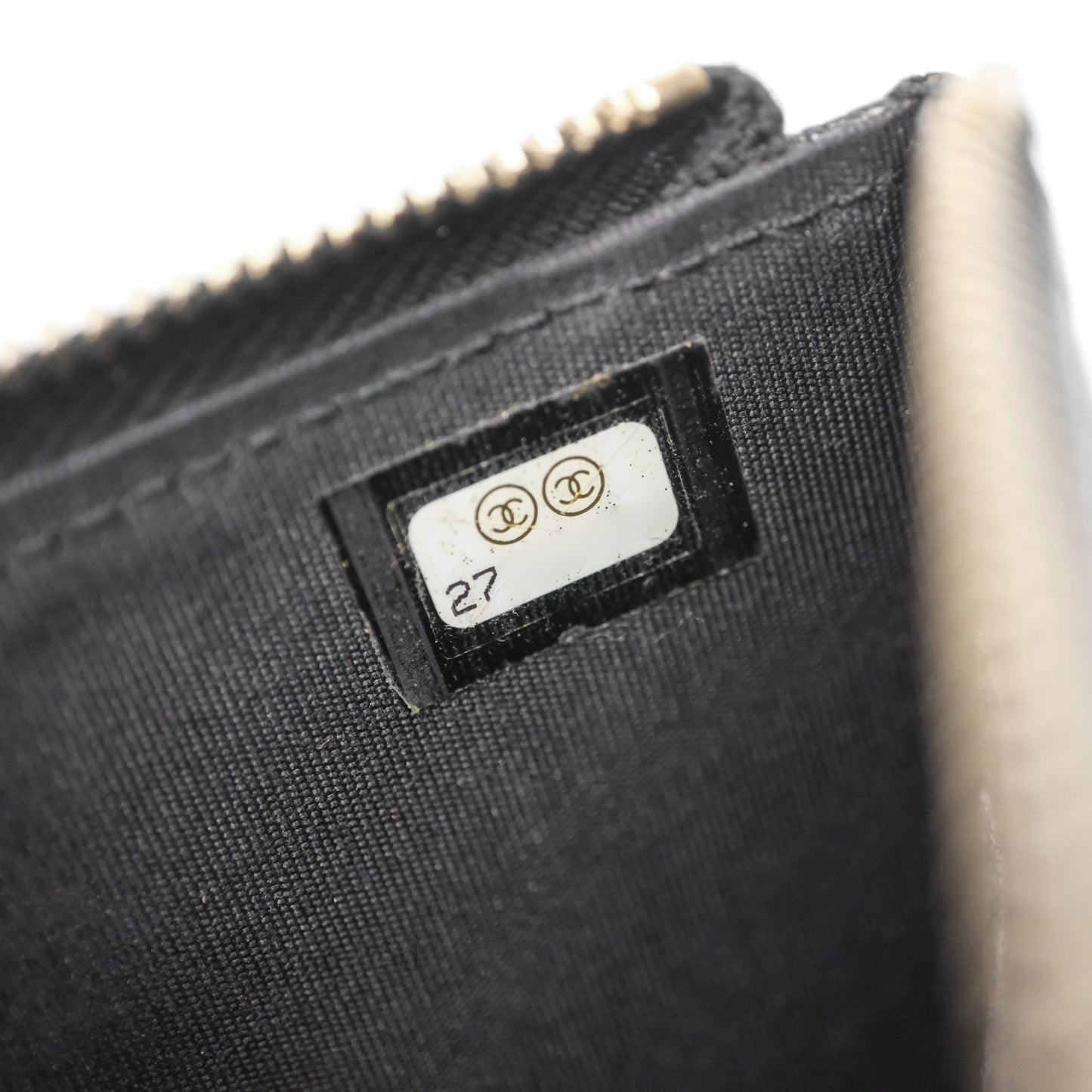 Chanel Boy Zip Long Wallet Black Caviar Gold Hardware