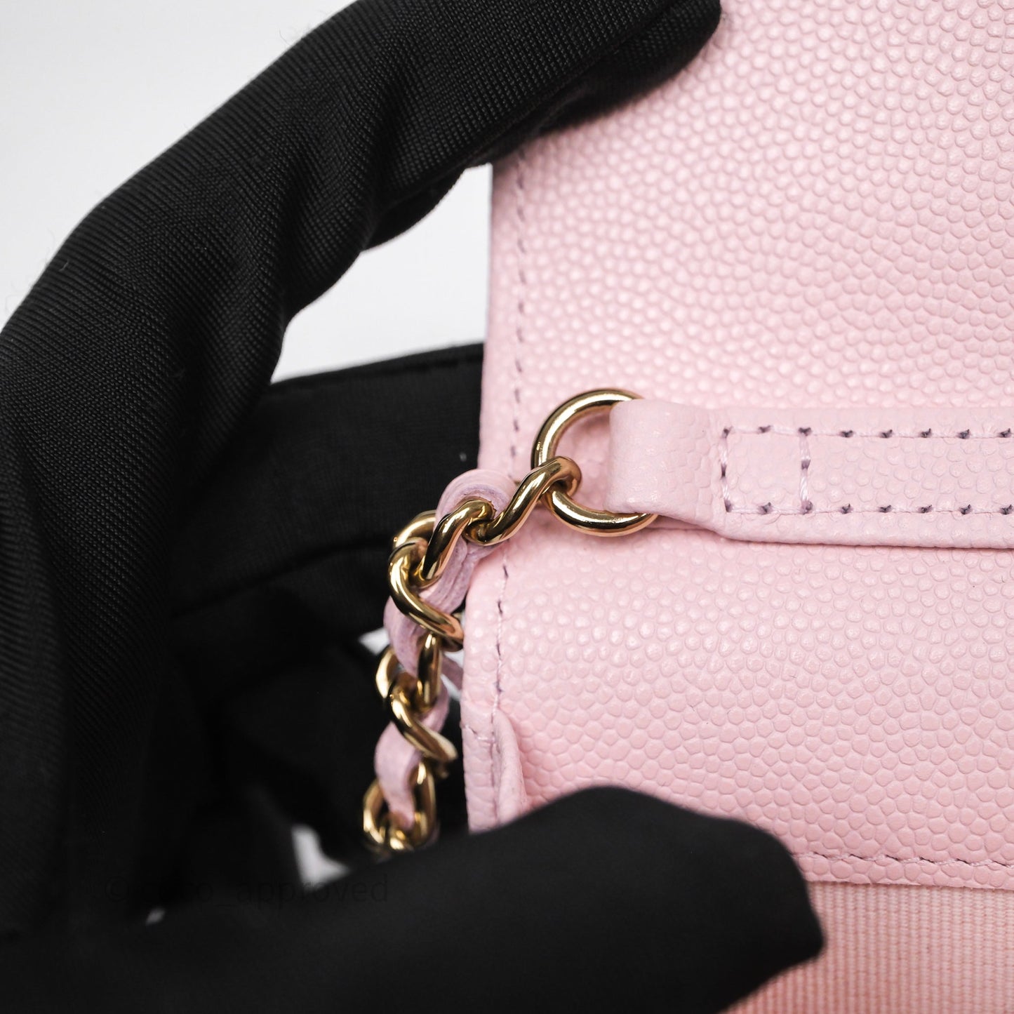 Chanel Mini Clutch With Chain Light Pink Caviar Gold Hardware