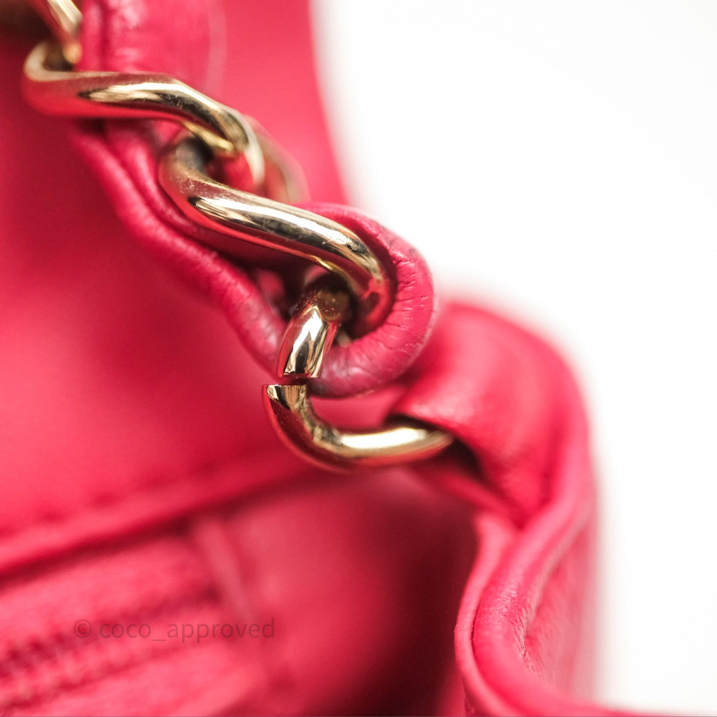 Chanel Mini Square Flap Quilted Dark Pink Lambskin Gold Hardware