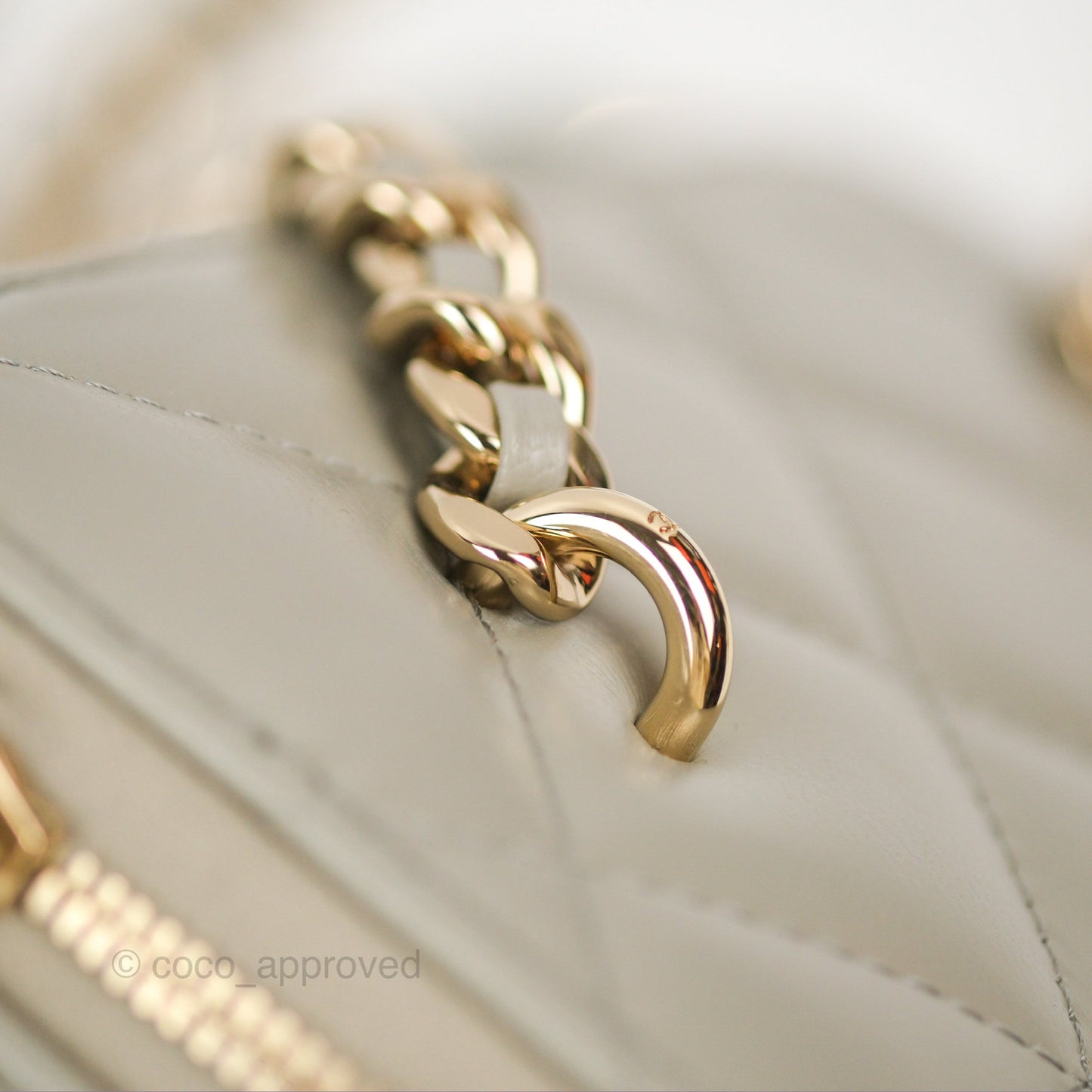 Chanel Vanity with Resin Chain Grey Lambskin Gold Hardware
