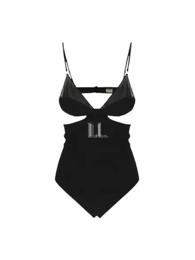 Luxury Saint Laurent Cut Out Body Suit Black