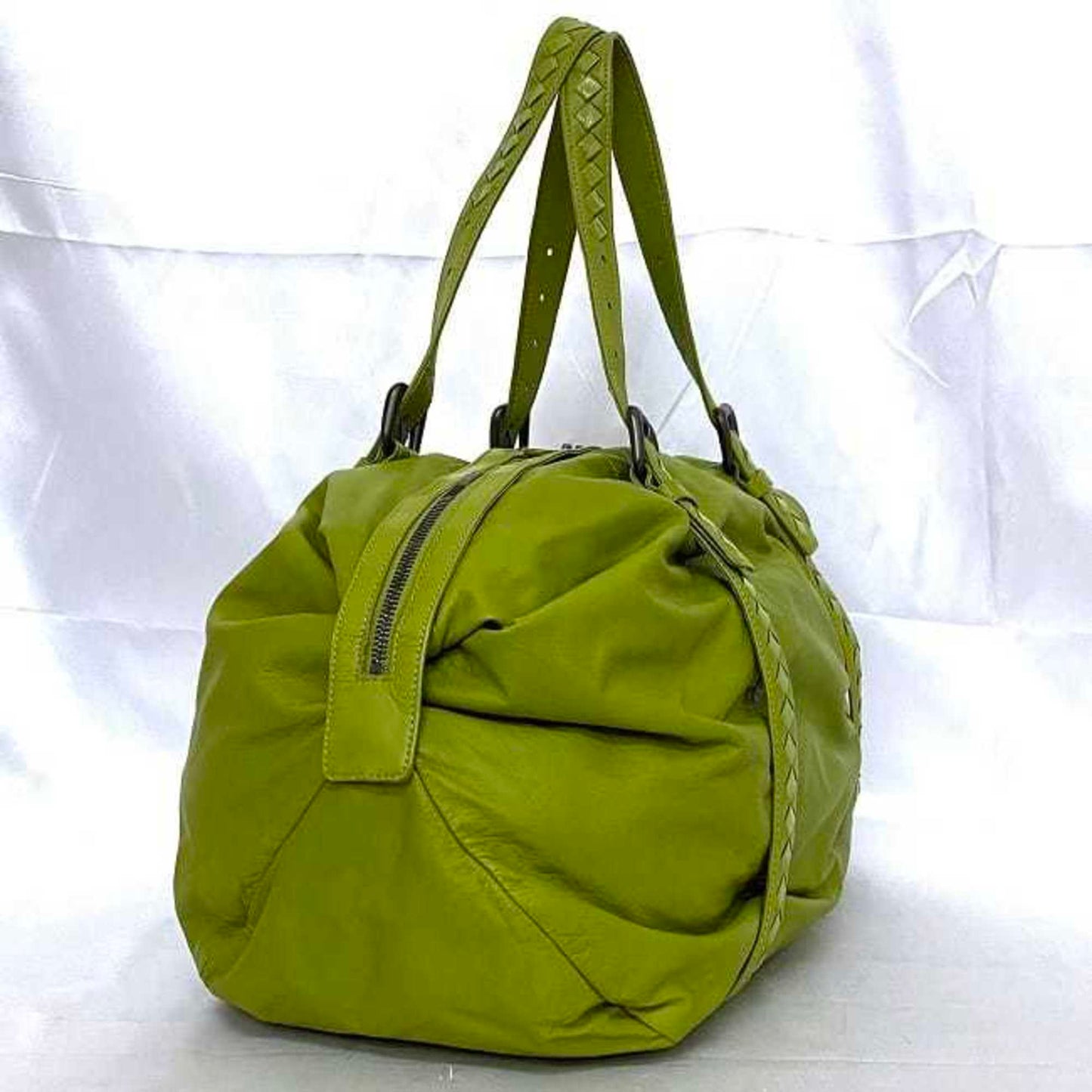 Luxury Bottega Veneta  Intrecciato Leather Boston Bag Handbag ()