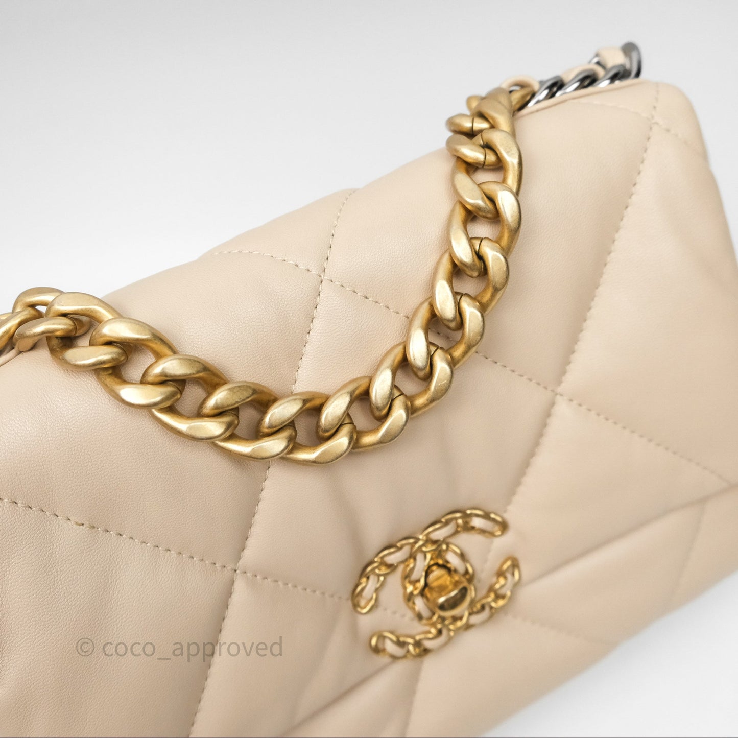 Chanel 19 Small Beige Mixed Hardware