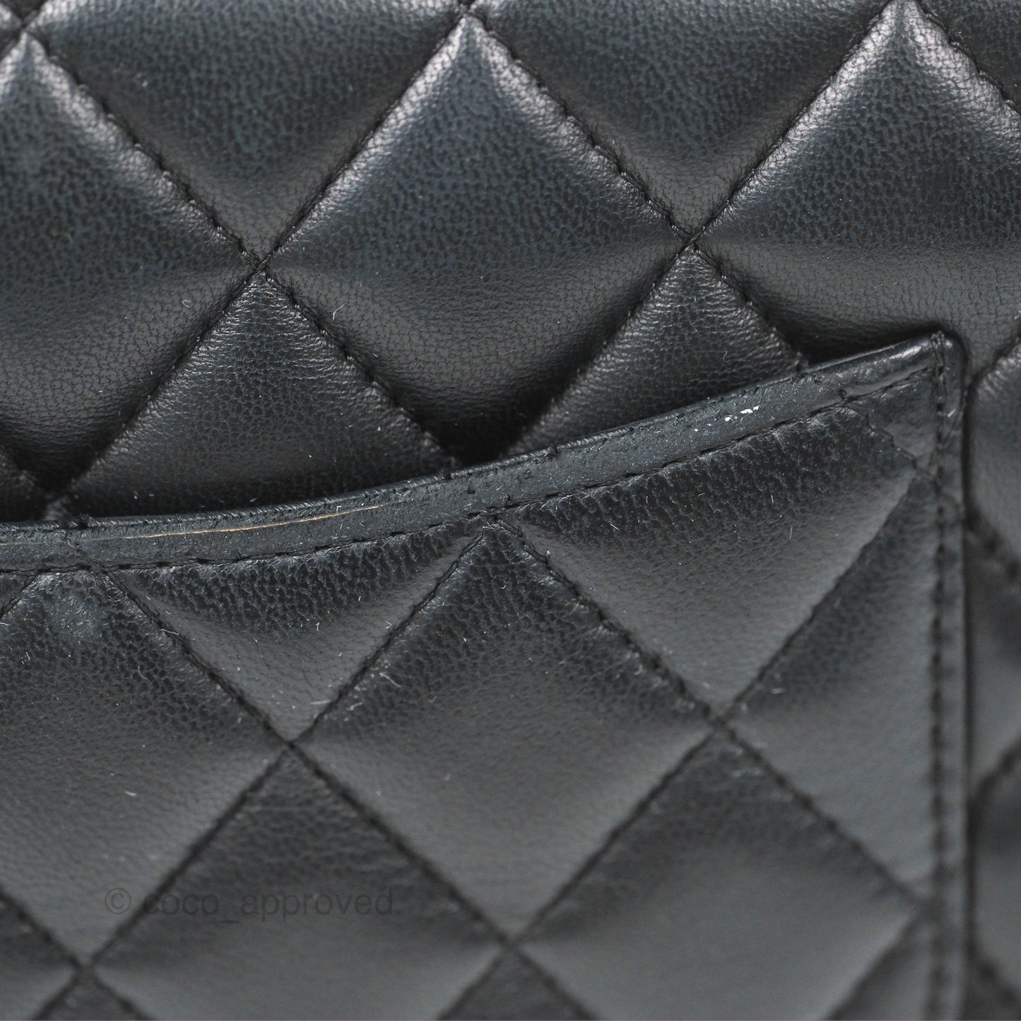 Chanel Quilted Mini Rectangular Flap Black Lambskin Silver Hardware