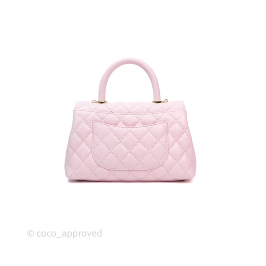 Chanel Small Coco Handle Light Pink Caviar Gold Hardware