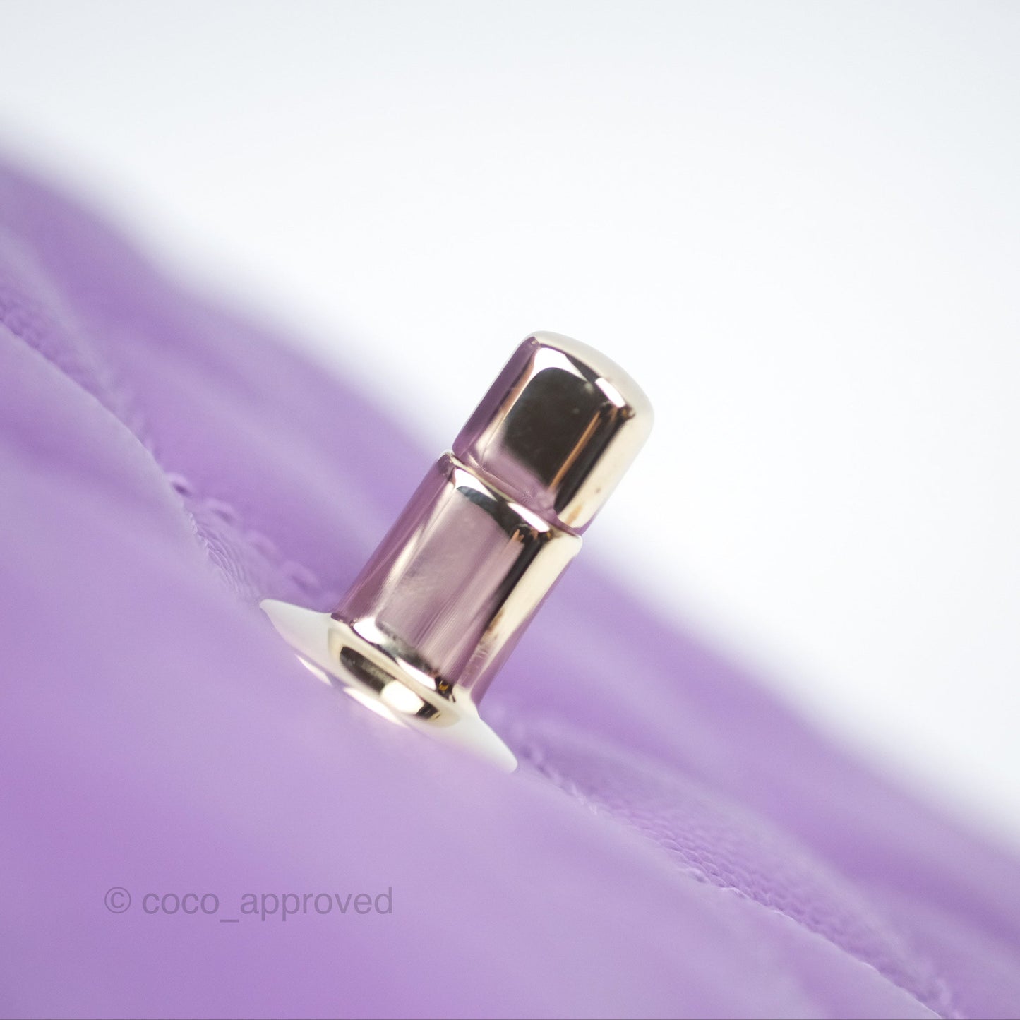 Chanel Quilted Mini Coco Handle Caviar Purple Gold Hardware