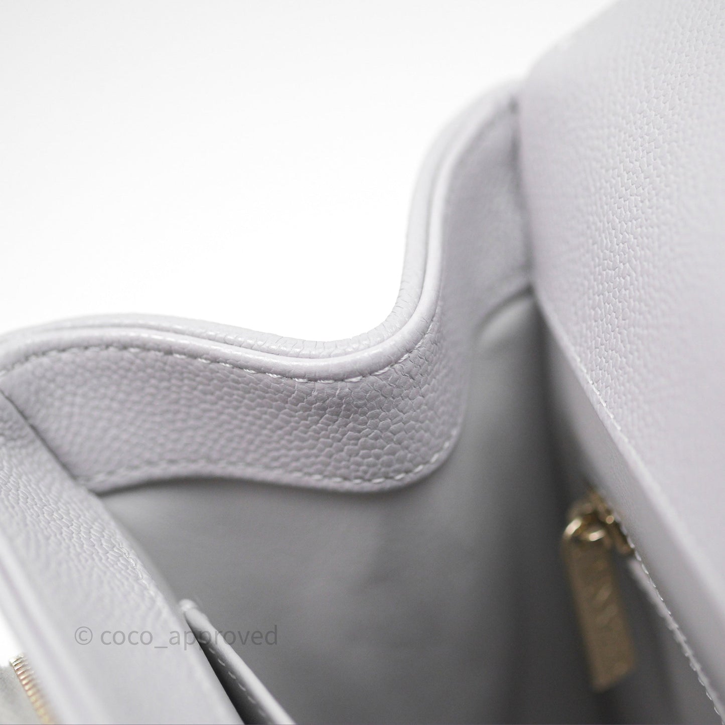 Chanel Quilted Medium Business Affinity Flap Light Grey Caviar Gold Hardware
