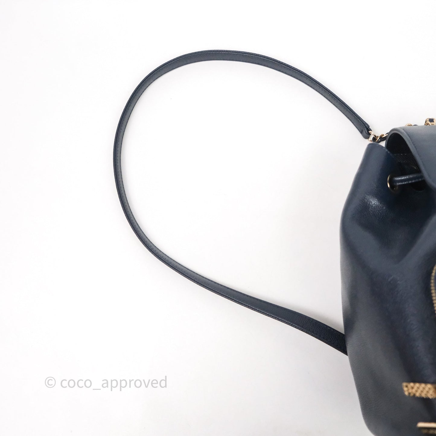 Chanel Quilted Business Affinity Backpack Navy Caviar Light Gold Hardware
