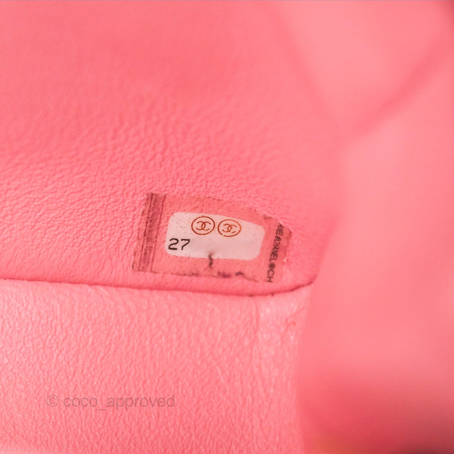 Chanel Mini Square Pink Lambskin Aged Gold Hardware