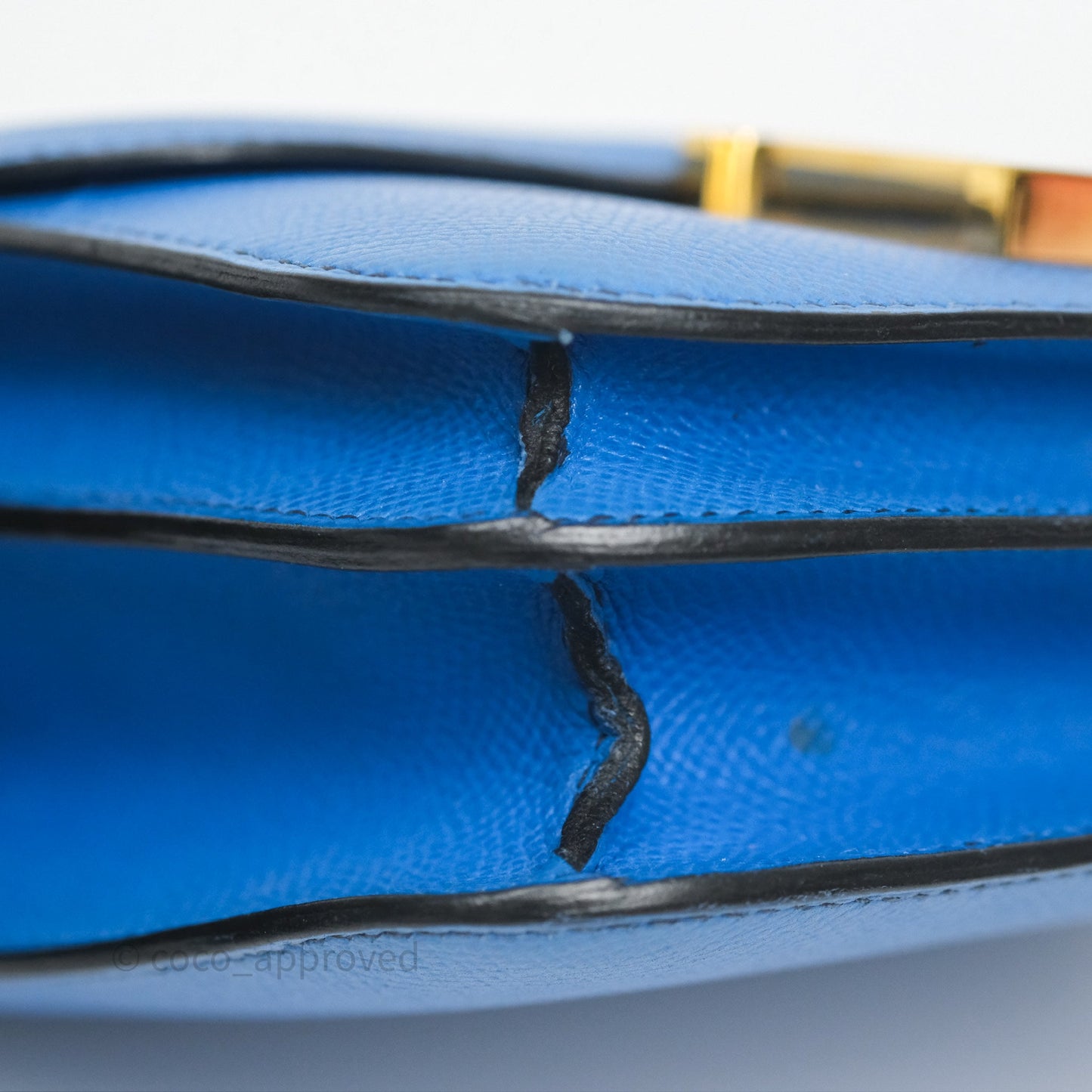 Hermès Constance Mini 18cm Bleu Izmir 7W Epsom Gold Hardware