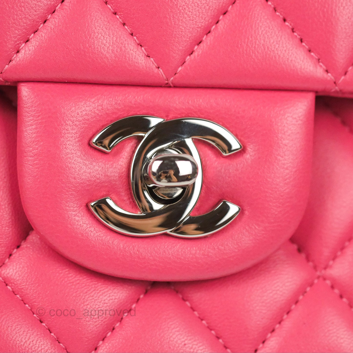 Chanel Classic M/L Medium Flap Quilted Pink Lambskin Silver Hardware