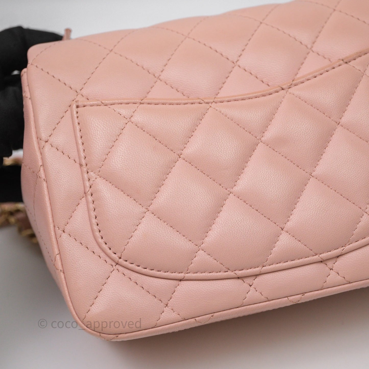 Chanel Mini Square Flap Quilted Pink Lambskin Gold Hardware