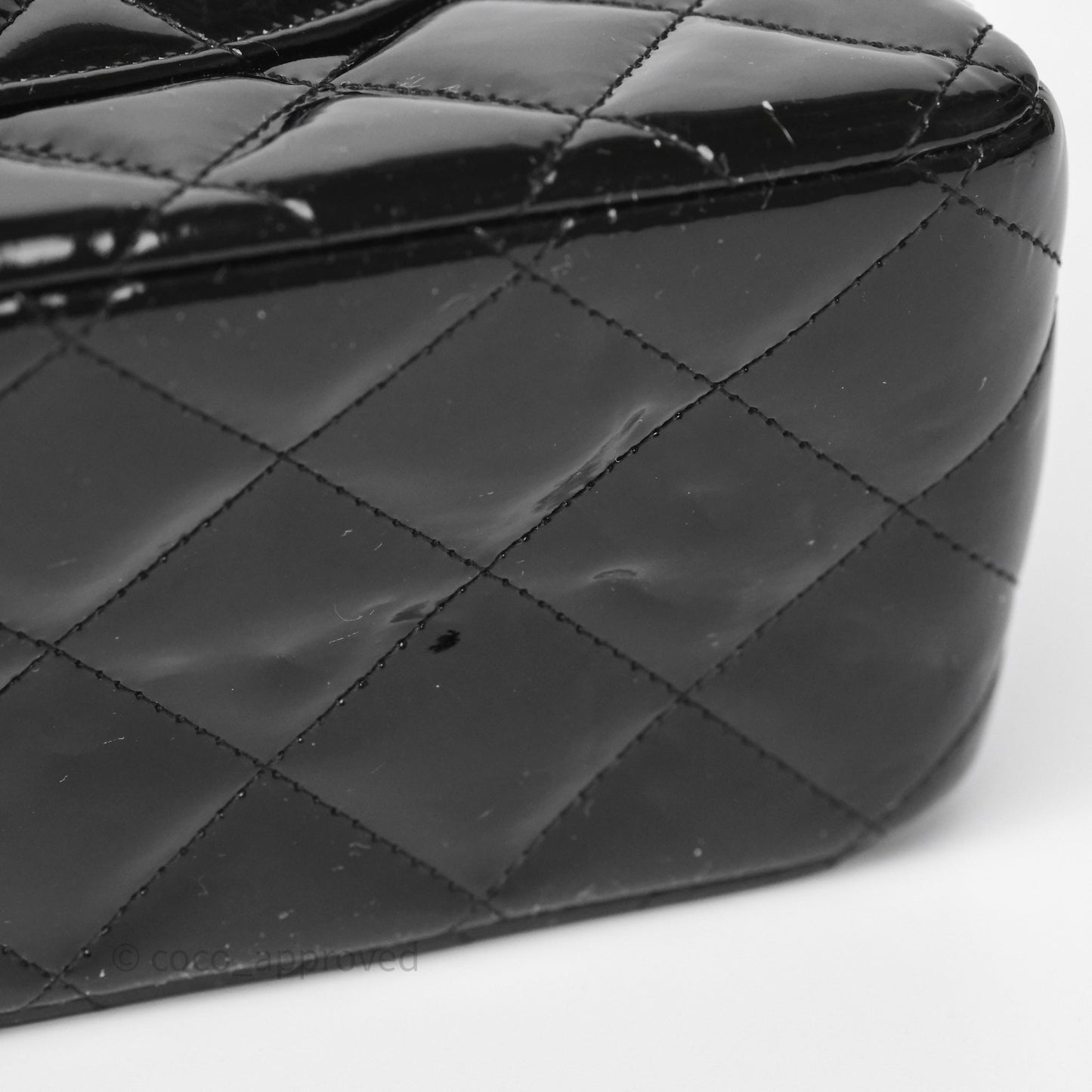 Chanel Jumbo Double Flap Black Patent Silver Hardware⁣⁣