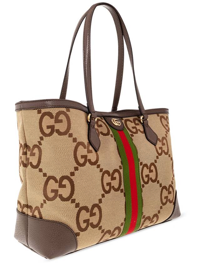 Luxury Gucci Trending 2025 Ophidia Jumbo GG Medium Canvas Tote Bag Camel Brown