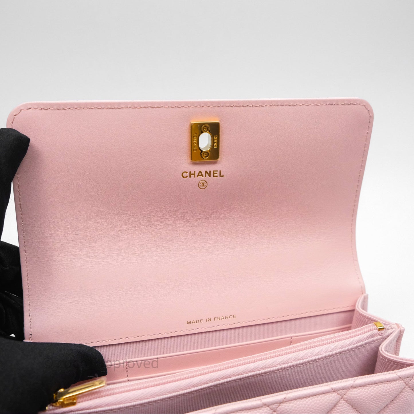 Chanel Clutch with Chain Caviar Pink Gold Hardware