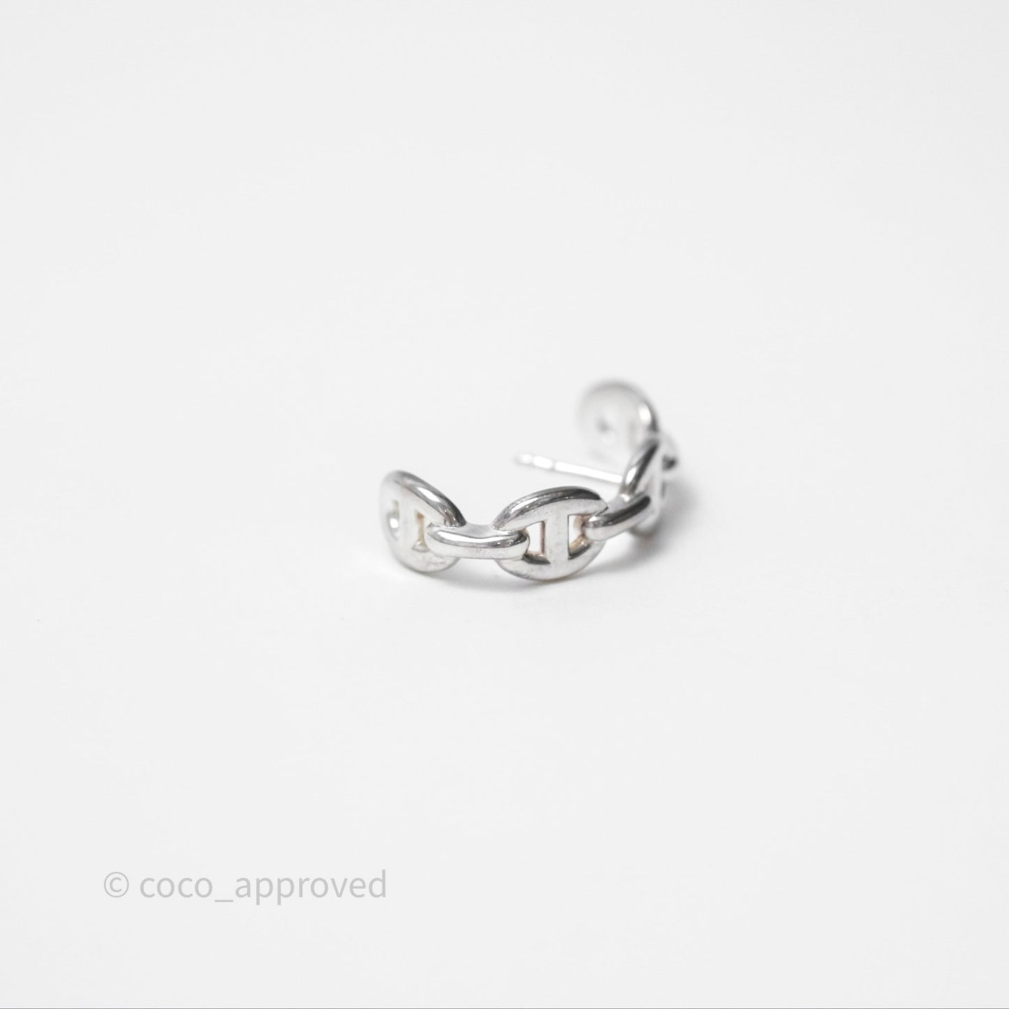 Hermès Chaine d'Ancre Enchainee Single Ear Climber Earrings Silver 925