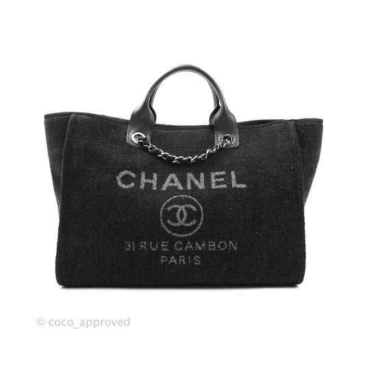 Chanel Large Deauville Black Glitter Lurex