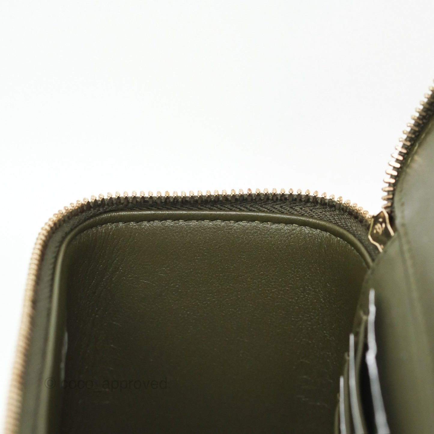 Chanel All Slide Vanity with Adjustable Chain Dark Olive Green Lambskin Aged Gold Hardware