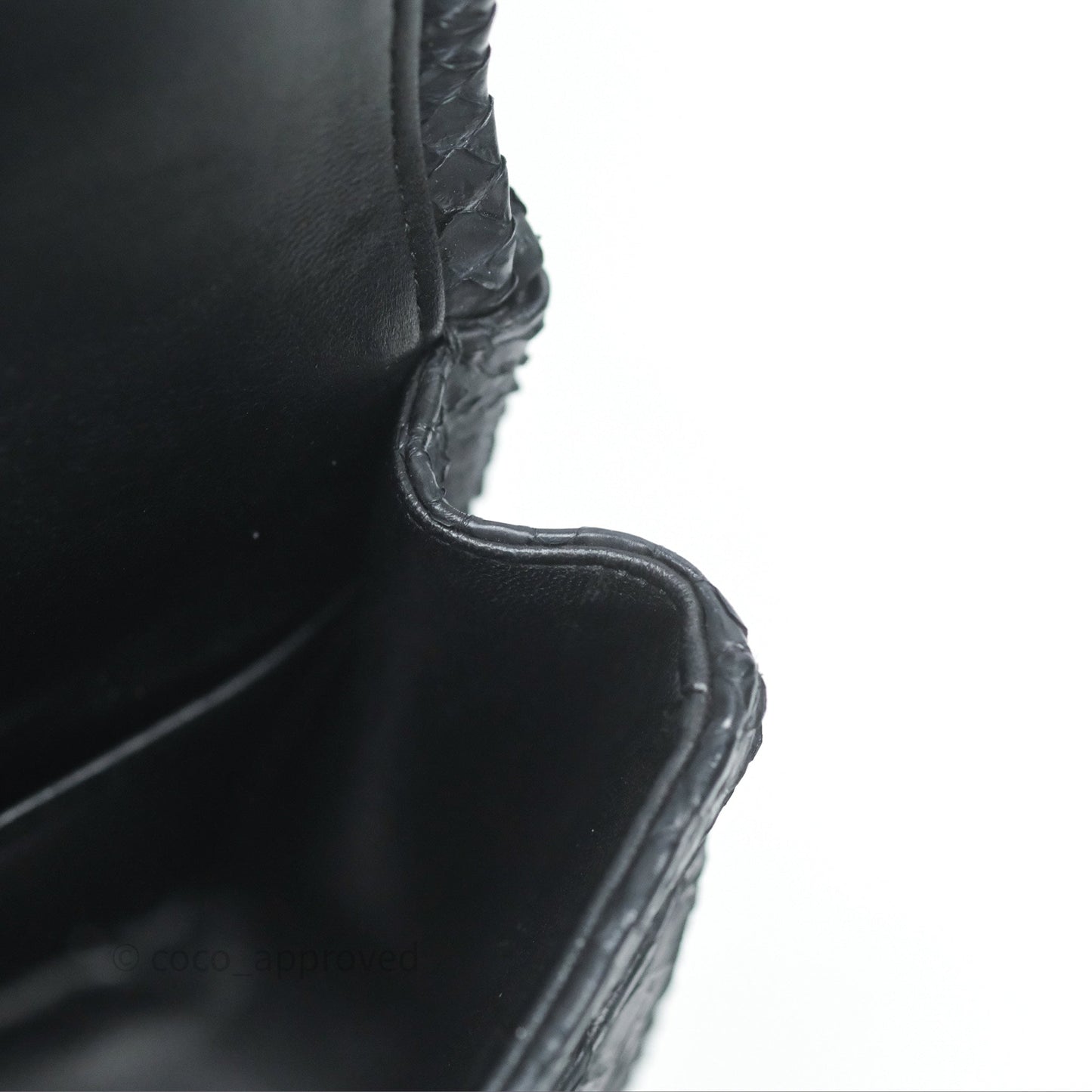 Chanel Classic M/L Medium Flap So Black Python Black Hardware