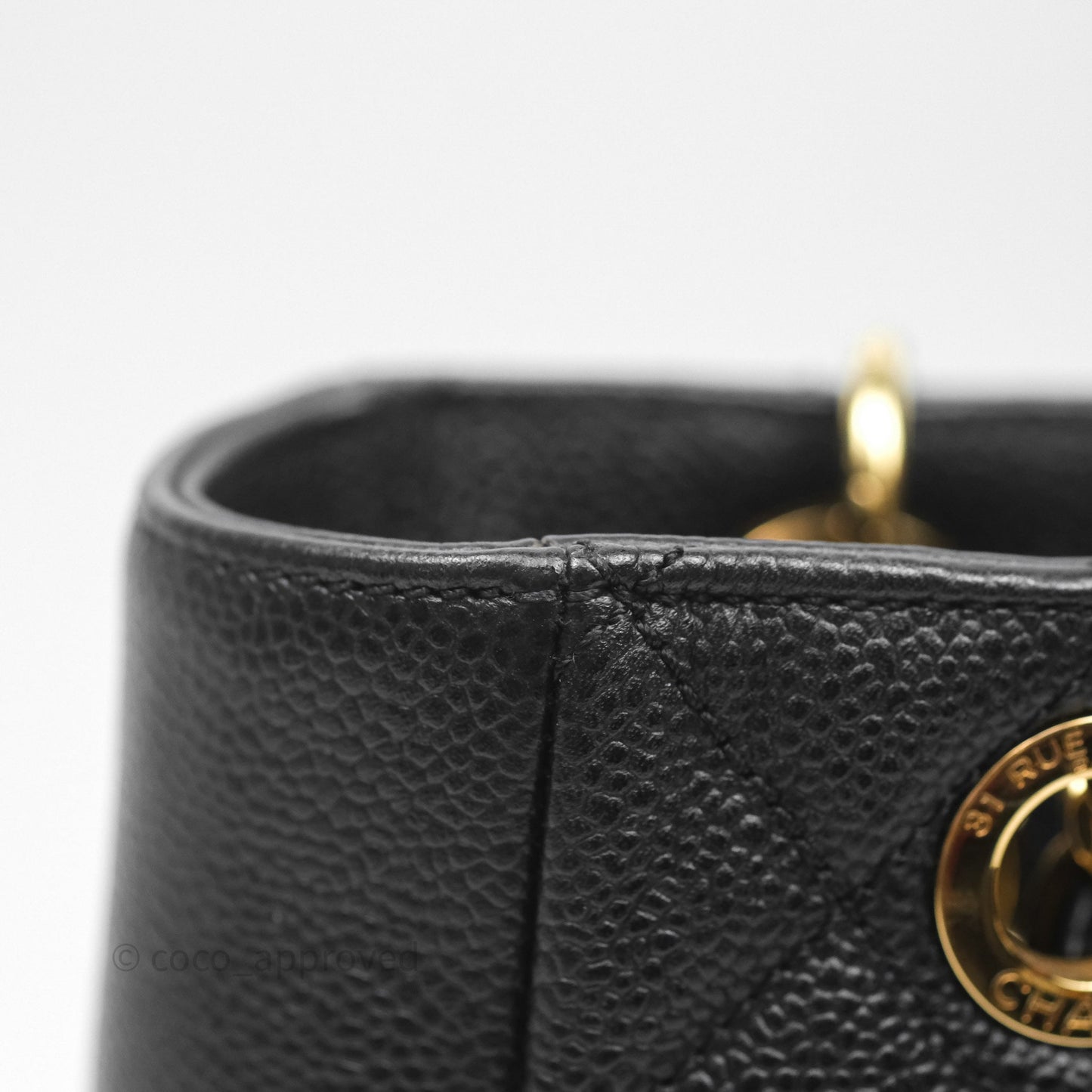 Chanel Vertical GST Black Caviar Gold Hardware