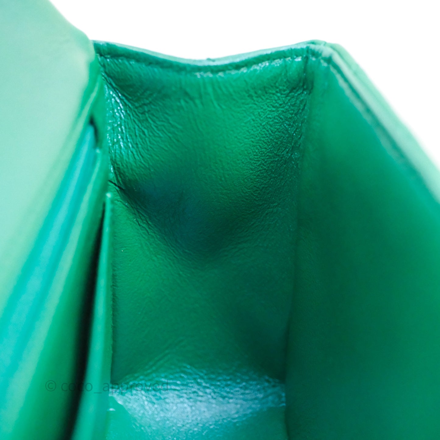 Chanel Top Handle Mini Rectangular Flap Bag Iridescent Green Lambskin Aged Gold Hardware
