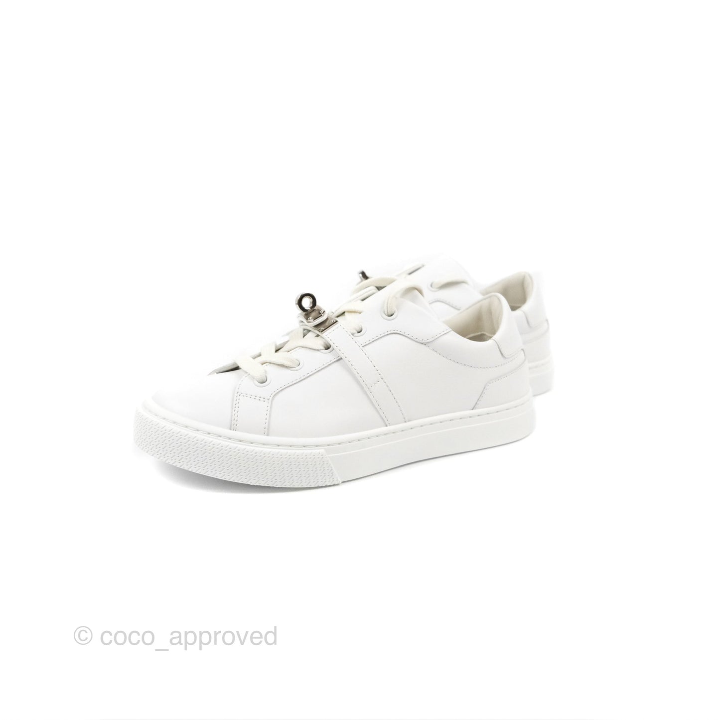 Hermès Day Sneaker Kelly Blanc Palladium Size 35.5