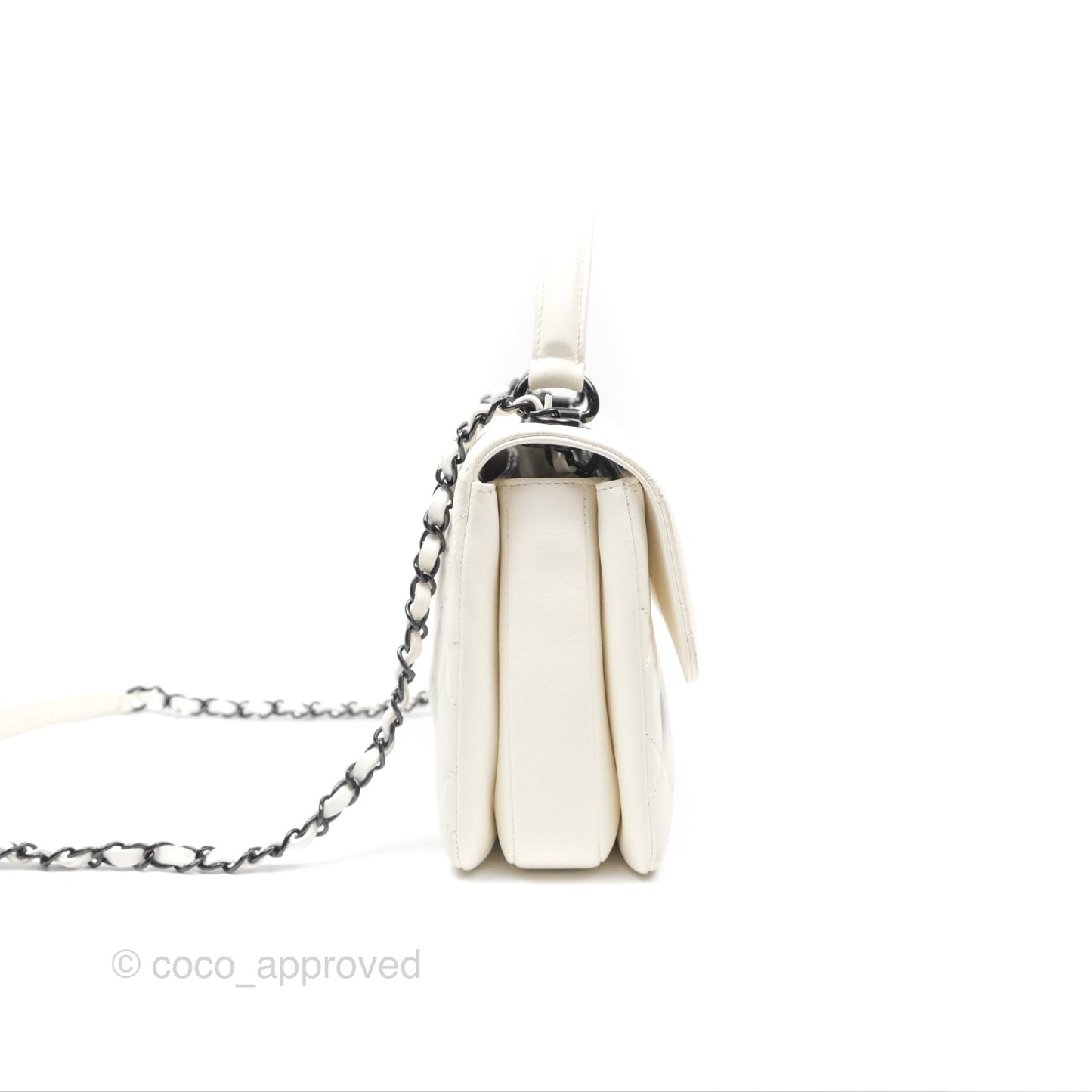 Chanel Trendy CC Small White Lambskin Black Hardware