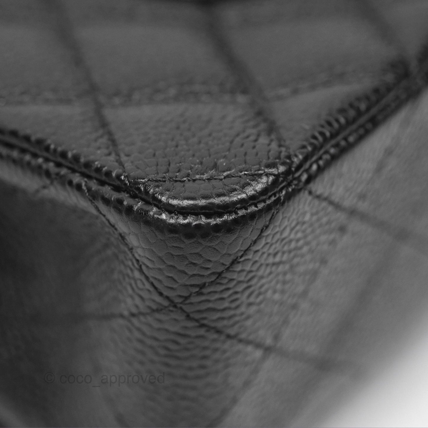 Chanel Classic M/L Medium Flap Quilted Black Caviar Silver Hardware