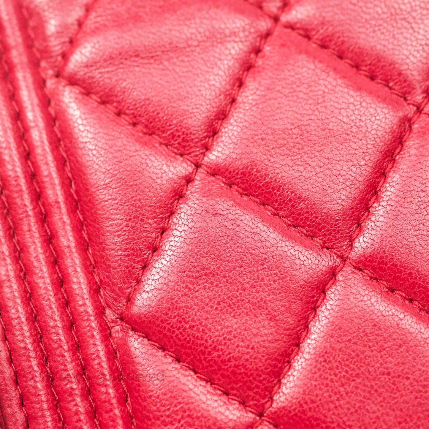 Chanel Boy Wallet on Chain WOC Red Lambskin Ruthenium Hardware