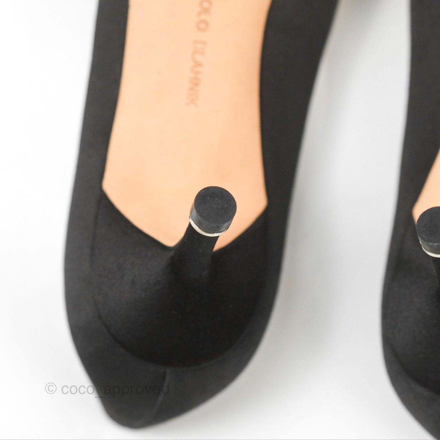Manolo Blahnik Black Satin Hangisi Jewel Buckle Pumps Size 36.5