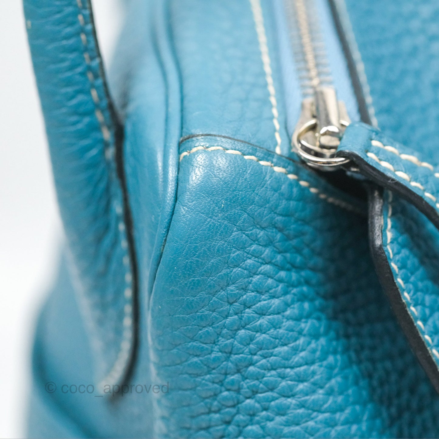Hermès Lindy 34 Blue Jean Clemence Palladium Hardware