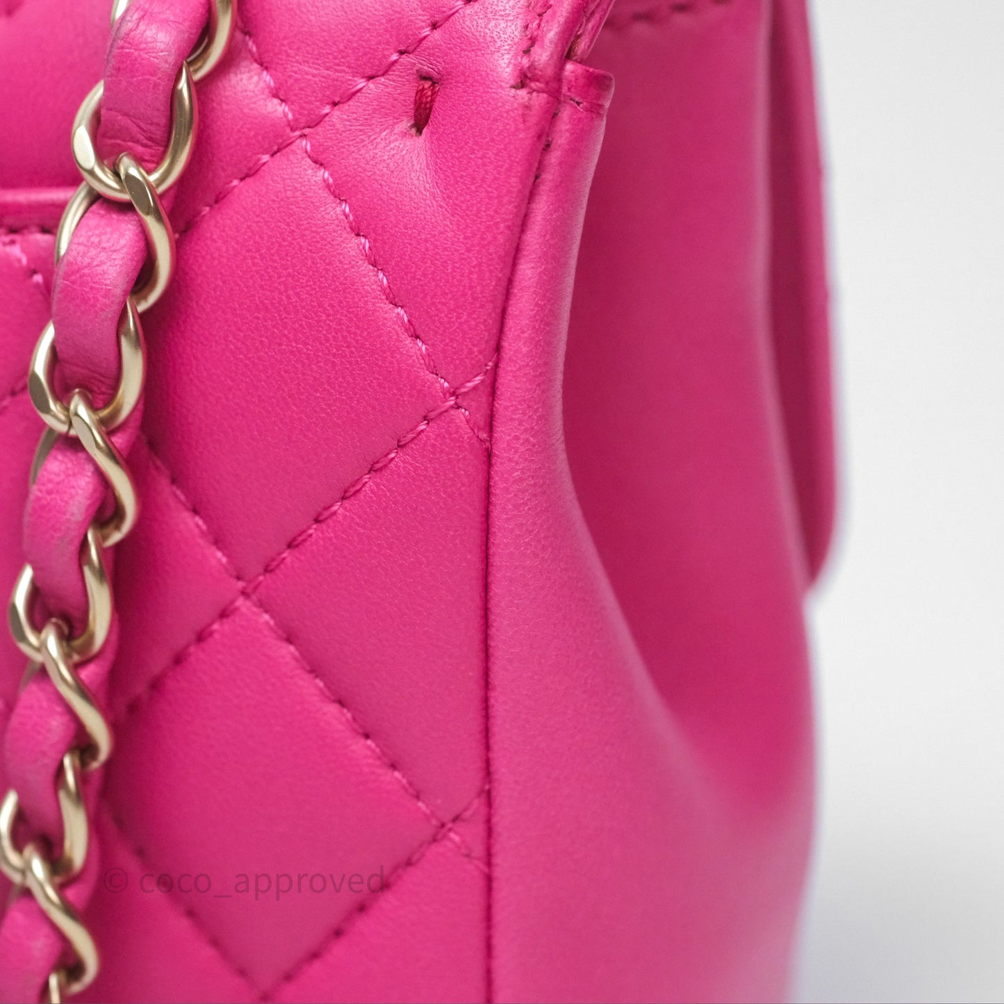 Chanel Quilted Mini Mademoiselle Chic Flap Dark Pink Lambskin Aged Gold Hardware