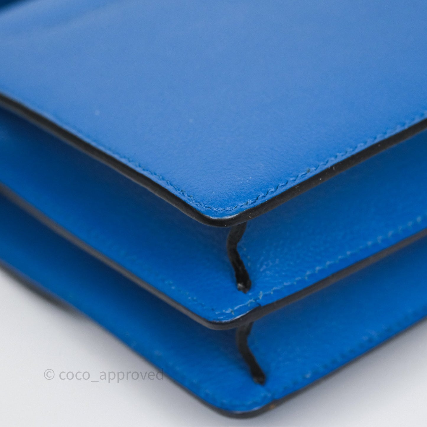 Hermès Roulis Mini 18 Blue Zellige I7 Evercolor Palladium Hardware