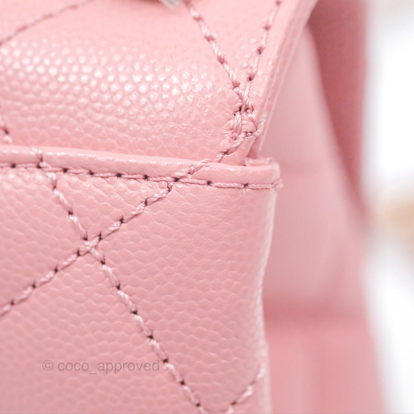 Chanel Mini Coco Handle Quilted Pink Caviar Gold Hardware