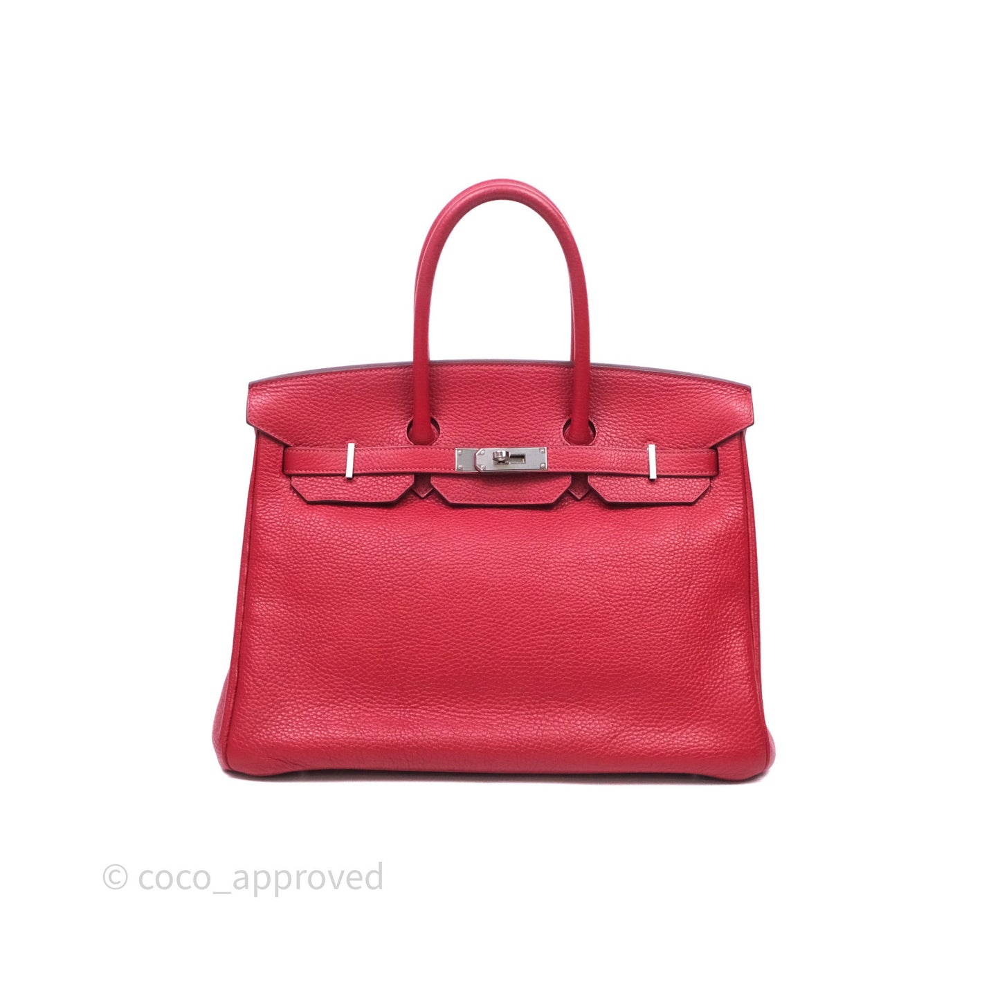 Hermes Birkin 35 Rouge Casaque Clemence Palladium Hardware