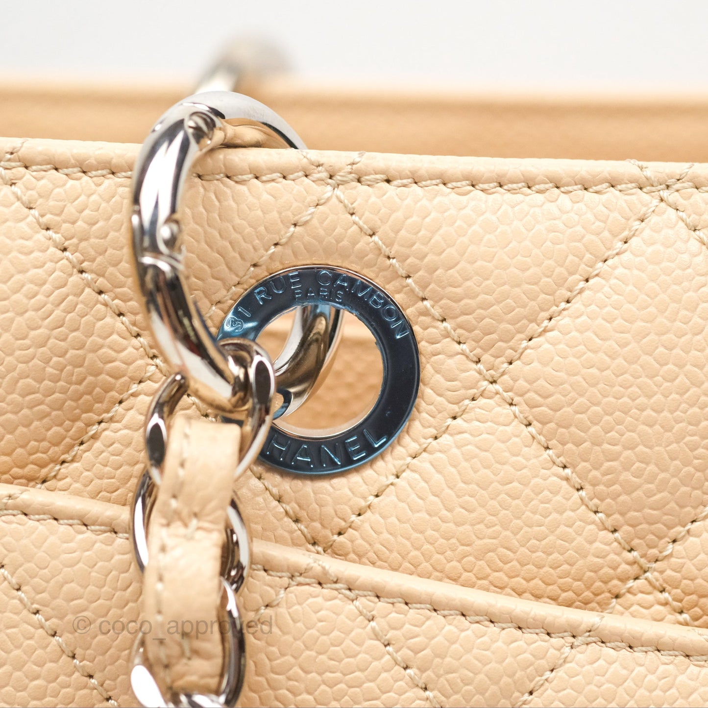 Chanel GST Beige Caviar Silver Hardware