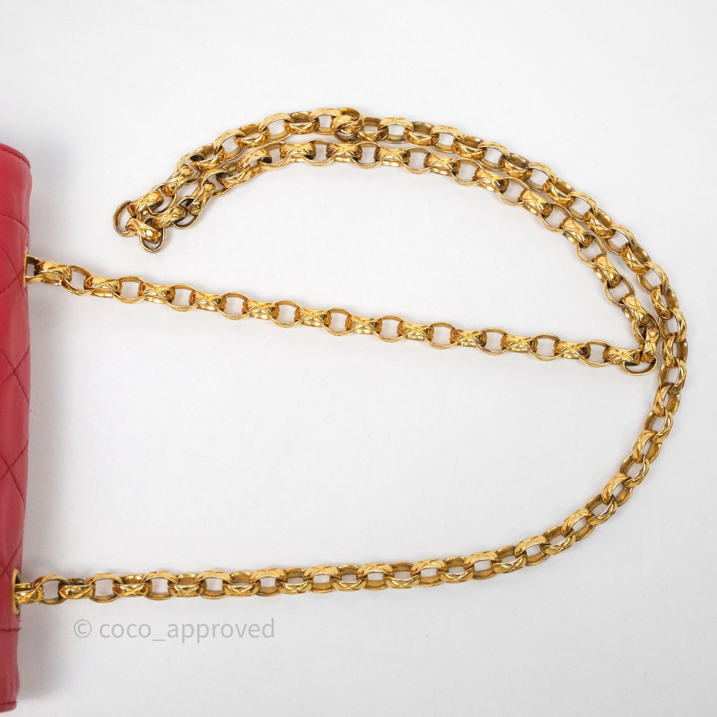 Chanel Vintage Mini Bijoux Chain Flap Bag Red Gold Hardware
