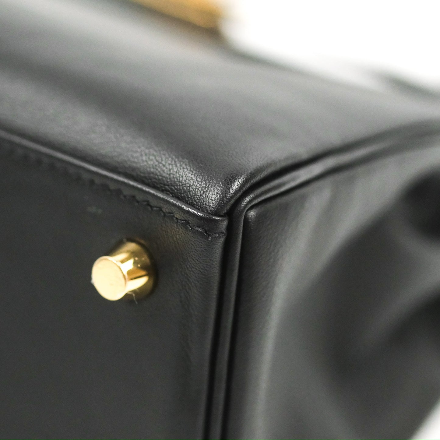Hermès Retourne Kelly 25 Black Swift Gold Hardware